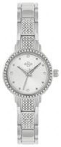 Spirit Ladies Silver Tone Stone Set Bracelet Watch