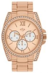 Spirit Ladies Rose Gold Tone Stone Set Bracelet Watch