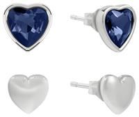 Radley Silver Plated Blue Heart Stone Set Twin Pack Stud Earrings