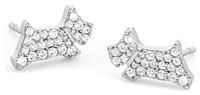 RADLEY Womens Sterling Silver Clear Cubic Zirconia Stone Set Jumping Dog Stud Earrings