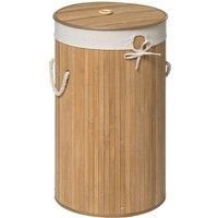 Kankyo Rnd Nat Bamboo Laundry Hamper W/Liner 36 D X 60Cm