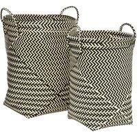 Premier Housewares Set of 2 Nestaed Baskets Polypropylene Black