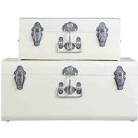 Interiors by PH Set Of 2 Storage Trunks - Chrome