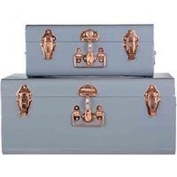 Interiors by PH Set Of 2 Storage Trunks - Copper / Grey