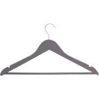 WOODEN CLOTHES HANGERS COATS SHOULDER NOTCH HANG BAR WARDROBE STORAGE GREY WHITE