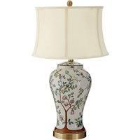 Premier Housewares Covent Table Lamp with Metal/Ceramic Base & Cream Fabric Shade