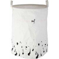 Premier Housewares Laundry Basket, TC material (60% polyester, 40% cotton), White/Black