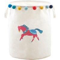 Premier Housewares Mimo Eclectic Horse Laundry Bag  White