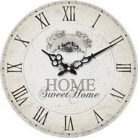 Premier Housewares Modern Frameless Wall Clock Battery Kitchen Clocks Wall Wooden MDF Clocks For Living Room Wall Clock, H34 X W34 X D4 Cm,White