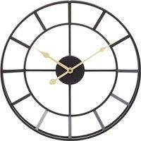 Interiors by PH Premier Housewares Small Black Frame And Gold Detail Wall Clock