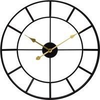 Interiors by PH Premier Housewares Large Black Frame And Gold Detail Wall Clock