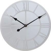 Interiors by PH Premier Housewares Round Silver Mirrored Wall Clock