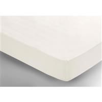 PLAIN Polycotton 200 TC Fitted Sheet Ivory Beige 4'0''  122cm x 91cm Belledorm