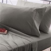 200 Thread Count Flat Sheet Polycotton Double Bed Size in Grey 229cm x 269cm