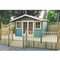 Shire Caledonian 13' 6" x 13' 6" (Nominal) Apex Timber Log Cabin (24012)