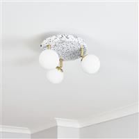 BHS Wilder Printed Flush Ceiling Light - Gold