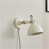 BHS Abbie Adjustable Metal LED Plug in Wall Light - White