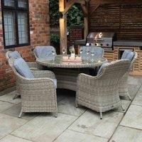 Royalcraft Wentworth Rattan 6 Seater Round Imperial Dining Set  wilko  Garden & Outdoor