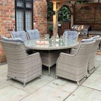 Royalcraft Wentworth Rattan 6 Seater Ellipse Highback Comfort Dining Set  wilko  Garden & Outdoor