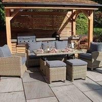 Royalcraft Wentworth Rattan 7 Seater Sofa Dining Set  wilko  Garden & Outdoor