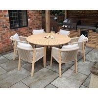 ROMA 150cm 6 Seat Set with Rope Lounge Dining Chairs