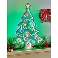 Festive 60 Cm Lit Infinity Christmas Tree With Wooden Base