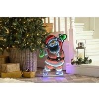 Festive 60Cm Infinity Standing Santa With Wooden Base