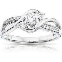 Ernest Jones 9Ct White Gold 0.43Ct Total Diamond Three Stone Ring