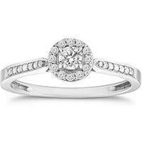 Ernest Jones 9Ct White Gold 0.25Ct Total Diamond Halo Ring