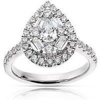 Ernest Jones Platinum 1Ct Diamond Pear Shape Cluster Ring