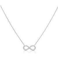 Ernest Jones 9Ct White Gold Diamond Infinity Necklace