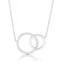 Ernest Jones 9Ct White Gold Diamond Interlinked Circles Necklace