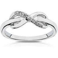 Ernest Jones Silver Diamond Infinity Ring