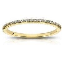 Ernest Jones 9Ct Yellow Gold Diamond Pave Band Ring