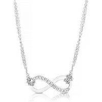 Ernest Jones Silver Diamond Infinity Symbol Necklace