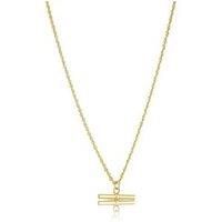 Ernest Jones 9Ct Yellow Gold Rope Chain T-Bar Necklace