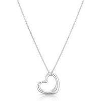 Ernest Jones 9Ct White Gold Open Heart Pendant