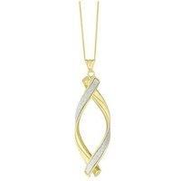 Ernest Jones 9Ct Yellow Gold Sparkle Twist Pendant