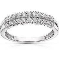 H. Samuel 9Ct White Gold Double Row 0.33Ct Diamond Eternity Engagement Ring