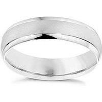 H. Samuel Men'S 9Ct White Gold Satin Polished 5Mm Wedding Ring