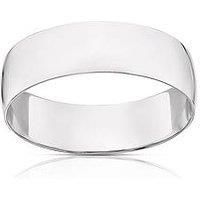 H. Samuel Platinum 6Mm Heavy D Shape Wedding Ring