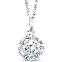 H. Samuel Sterling Silver Cubic Zirconia Round Pendant