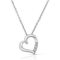 Ernest Jones Sterling Silver 0.05Ct Diamond Heart Pendant