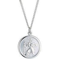 Ernest Jones Sterling Silver Necklace. St.Christopher Pendant 18" Necklace