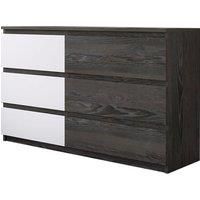 Teknik Office Hudson Charcoal Ash and Pearl Oak Chest of 6 Drawers, none