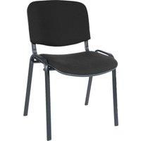 Teknik Office Stackable Conference Chair with Padded Seat and Backrest - Blue Fabric