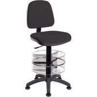 Teknik Ergo Blaster Black Fabric Operator Chair with a Deluxe Ring Kit Conversion and Movable Footring