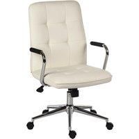 TEKNIK Piano 6984 Bonded Leather Tilting Executive Chair - White