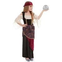 Smiffys 50786L Deluxe Fortune Teller Costume, Girls, Multi-Colour, L - Age 10-12 years