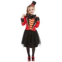 Smiffys 52169S Deluxe Ringmaster Costume, Girls, Red, S - Age 4-6 years